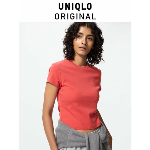 фото Футболка uniqlo mini t-shirt, 1 шт., размер s, коралловый