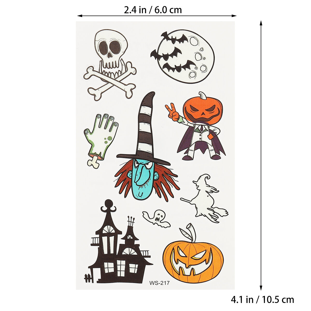 10 Шт Наклейки Для Детей С Halloween Татуировками Светящиеся В Темноте Флуоресцентные Картинки 10 5X6 Cm
