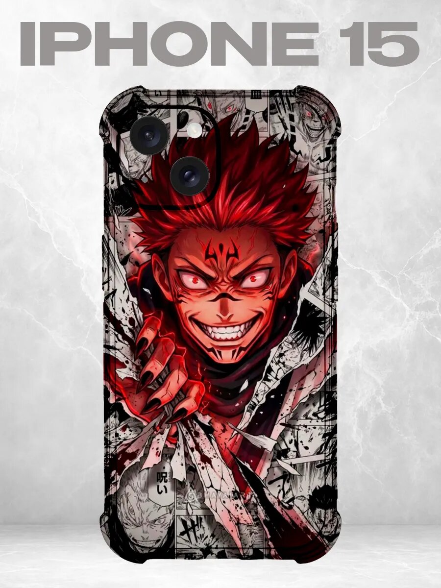 Чехол на iPhone 15 Сукуна Магическая битва манга