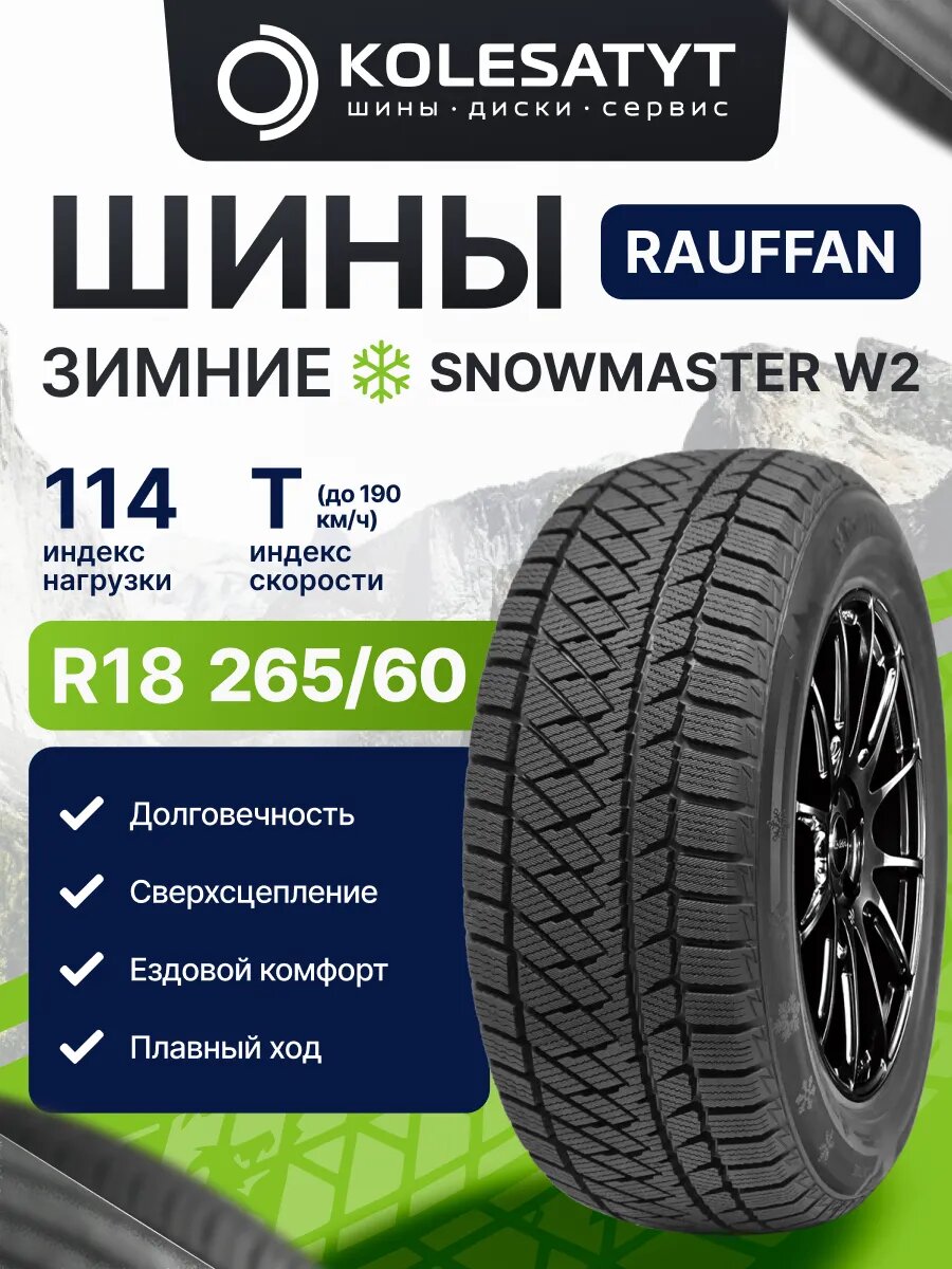 Автомобильная шина Rauffan SNOWMASTER W2 265/60 R18 114T зимняя XL для легкового автомобиля 1 шт.