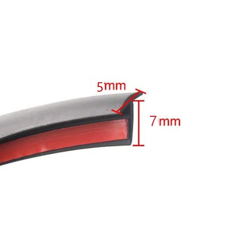 Силиконовая уплотнительная лента для авто 2 м 5mm black T