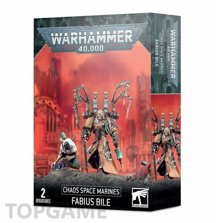 Набор миниатюр Warhammer 40000 Chaos Space Marines Fabius Bile, набор из 2 миниатюр для настольной игры и коллекции