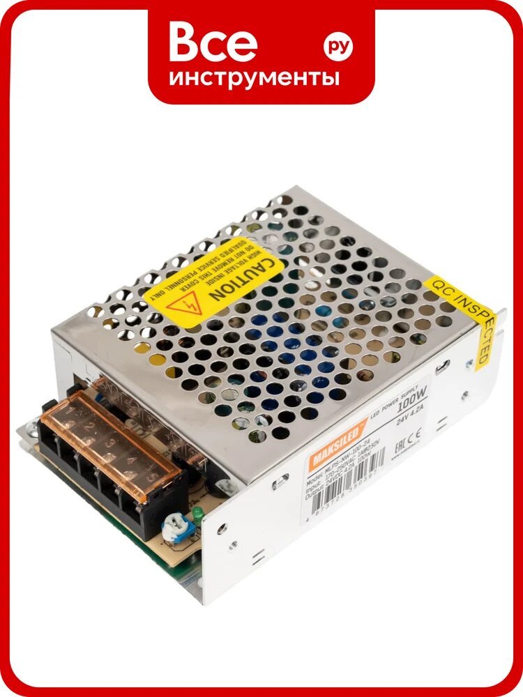 Блок питания MAKSILED 24В, 100 Вт, IP20, 4,2 А, 110х78х35 мм, MLPS-NW-100-24