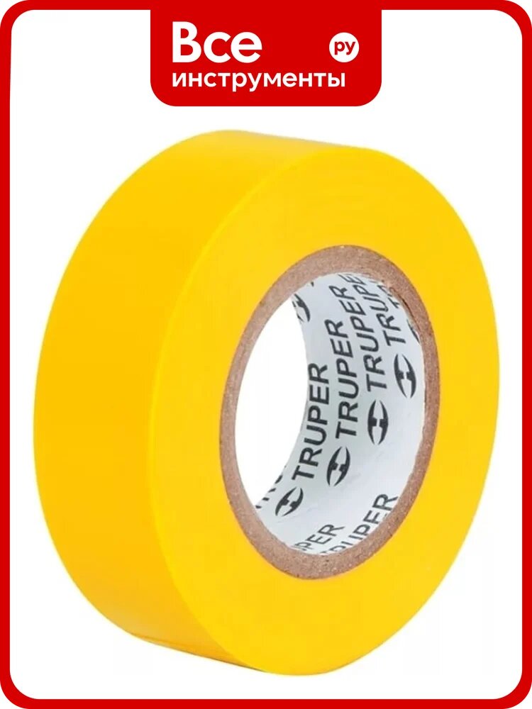 Изолента Truper акрил, 9 м, ширина 19 мм, желтая M-22A 13512