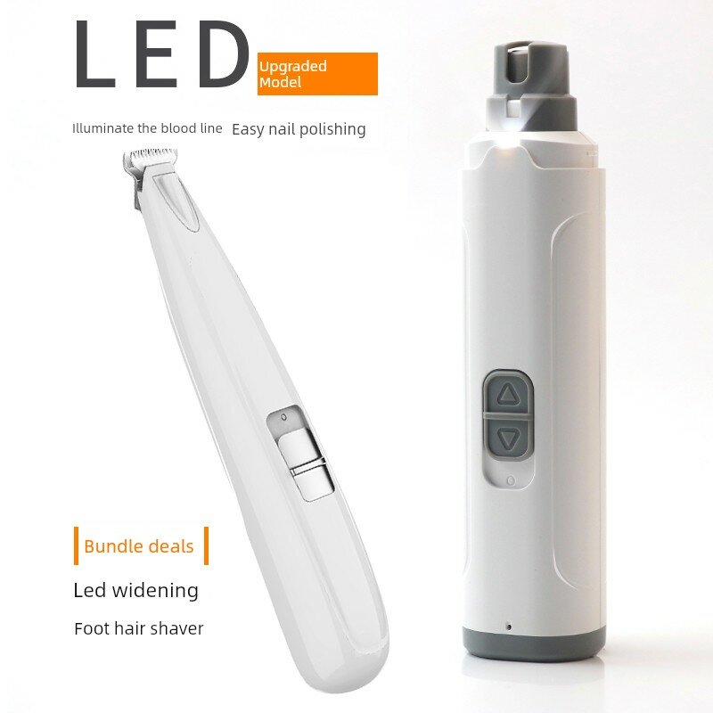 LED груминг-гриндер для кошек и собак с расширенным триммером для ногтей и волос