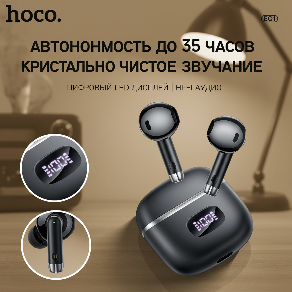 Мощные басы черные наушники блютус 5.3 с дисплеем беспроводные