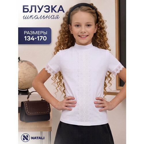 фото Школьная блуза натали суслова, размер 140, белый