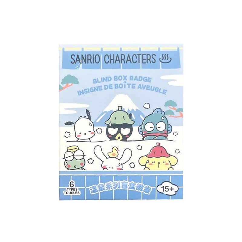 Набор значков Miniso Sanrio из серии «Горячие источники»: уродливая рыбка, медаль Синаморолл, значок на лацкан.
