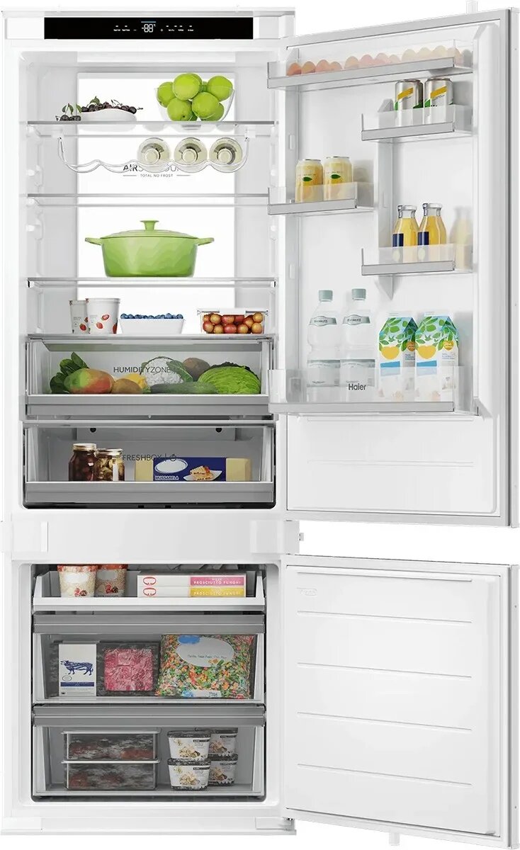 Холодильник встраиваемый Haier HBCN7190, инверторный компрессор, зона свежести с регулировкой