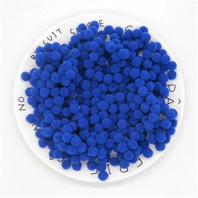 Мягкие помпоны 8 мм, 300 штук Синий, 28blue