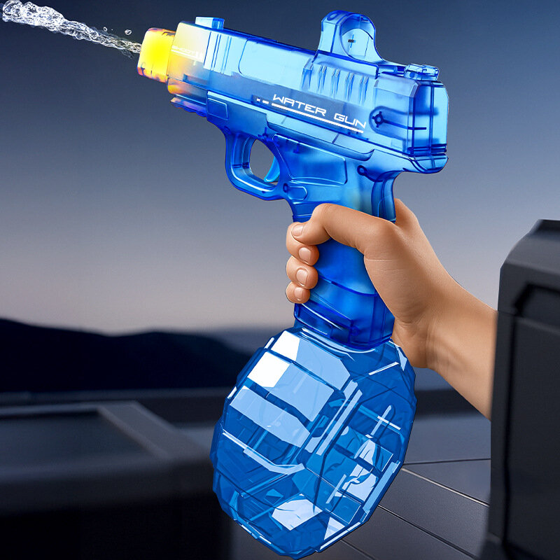 Игрушечный электрический водный пистолет Firelight Glock для детей, прозрачно-синий