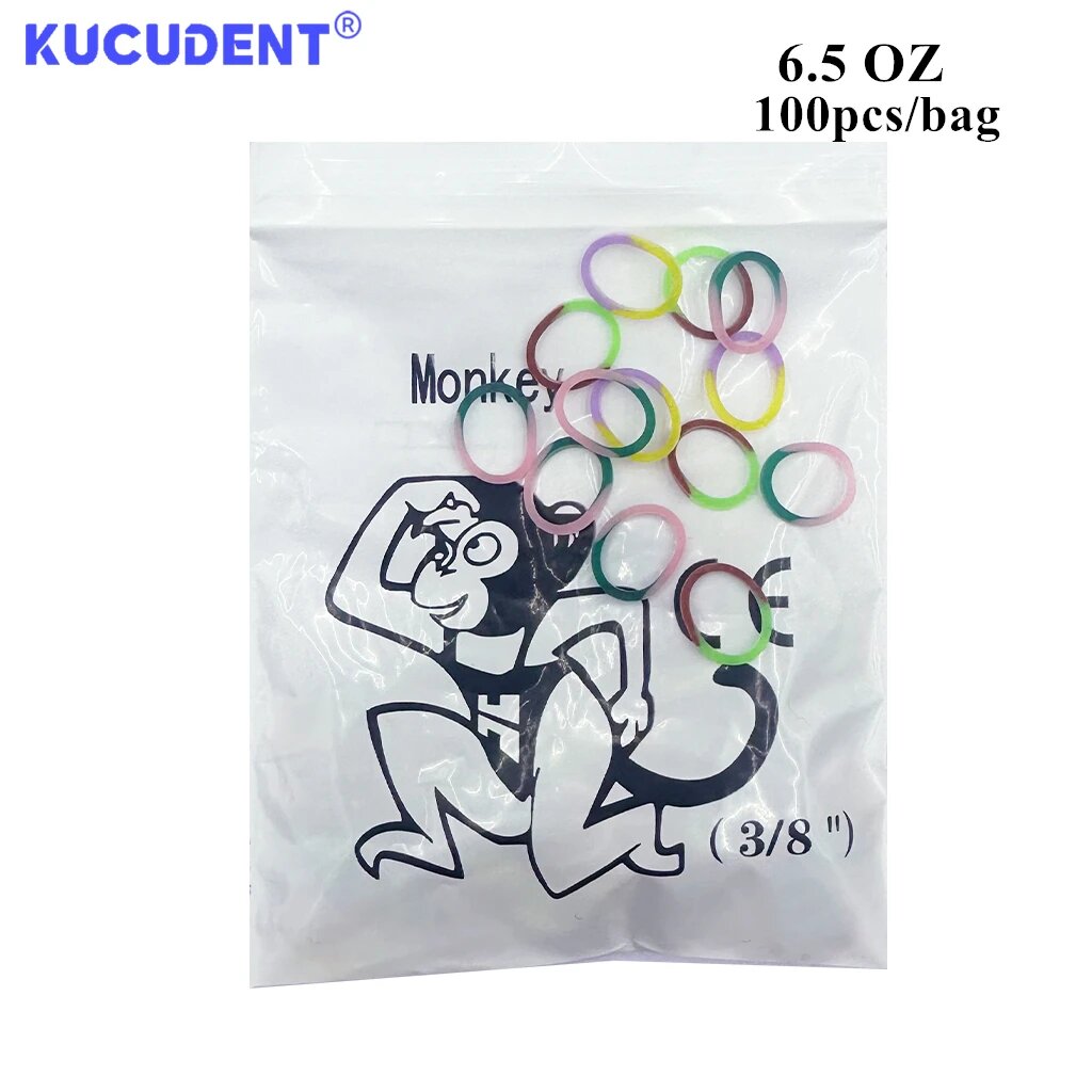Ортодонтические резинки KUCUDENT 100 шт, 6.5OZ Monkey