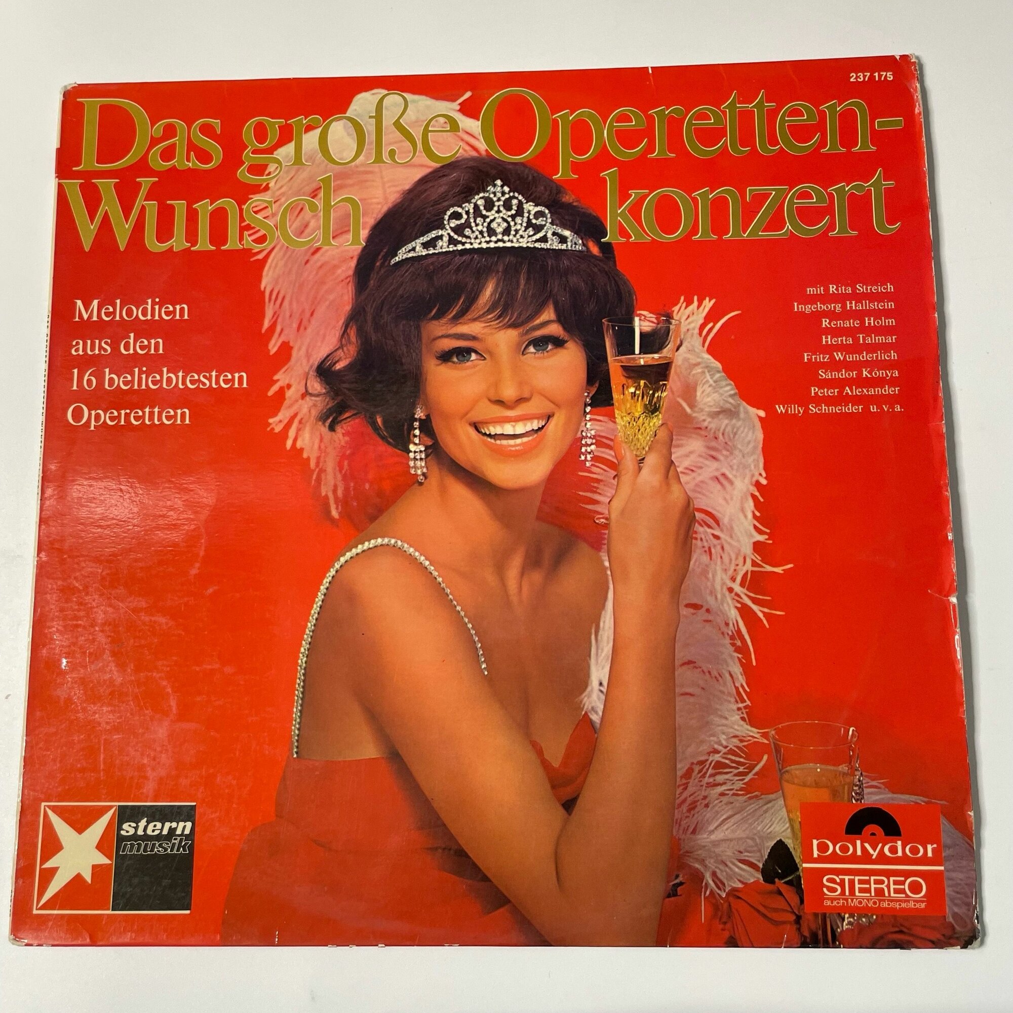 Винтажная виниловая пластинка LP Сборник Оперетт Das Grose Operetten Wunschkonzert (Германия 1965)