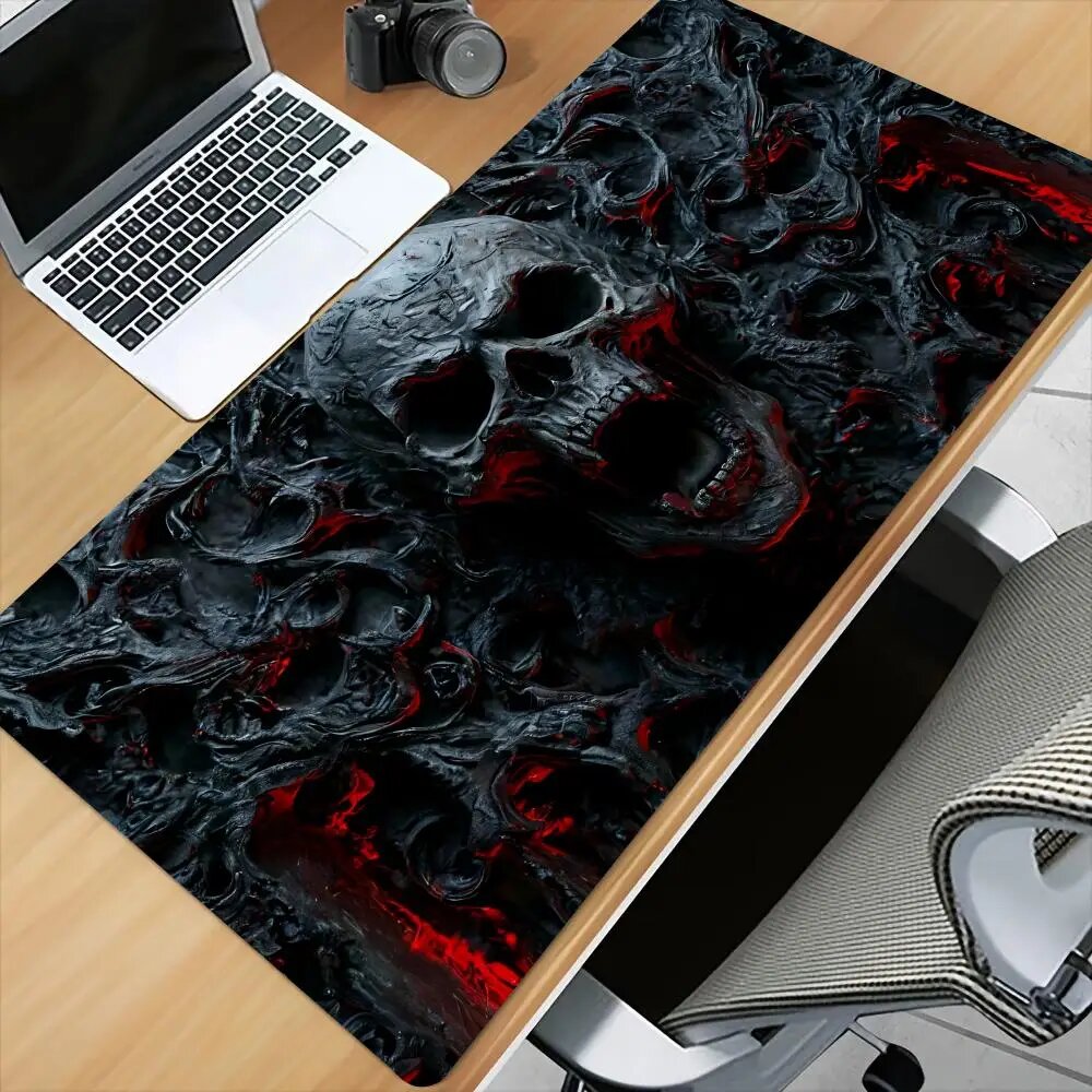 MRGLZY Коврик для мыши Red Dragon Skull 290x250x2mm, BLACK2
