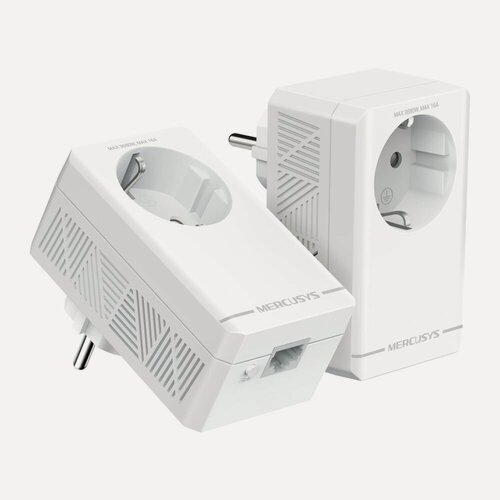 Изображение товара Комплект адаптеров Powerline Mercusys MP500P KIT AV1000, с розеткой, до 300м