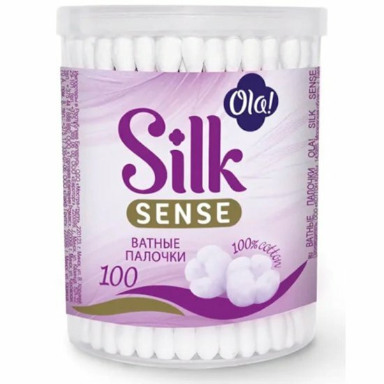 Ватные палочки Ola ! SILK SENSE 100шт круглая банка