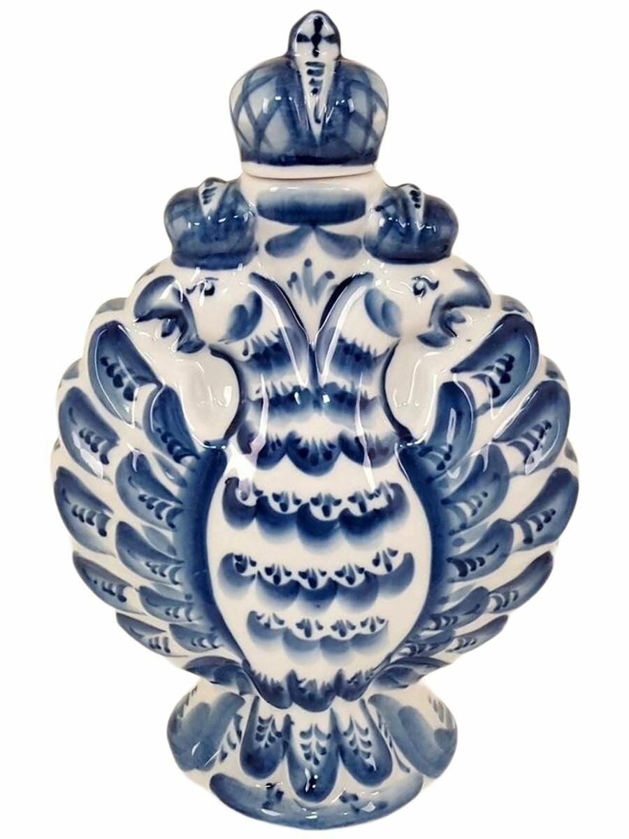 Штоф "Орел", ручная работа, Гжель