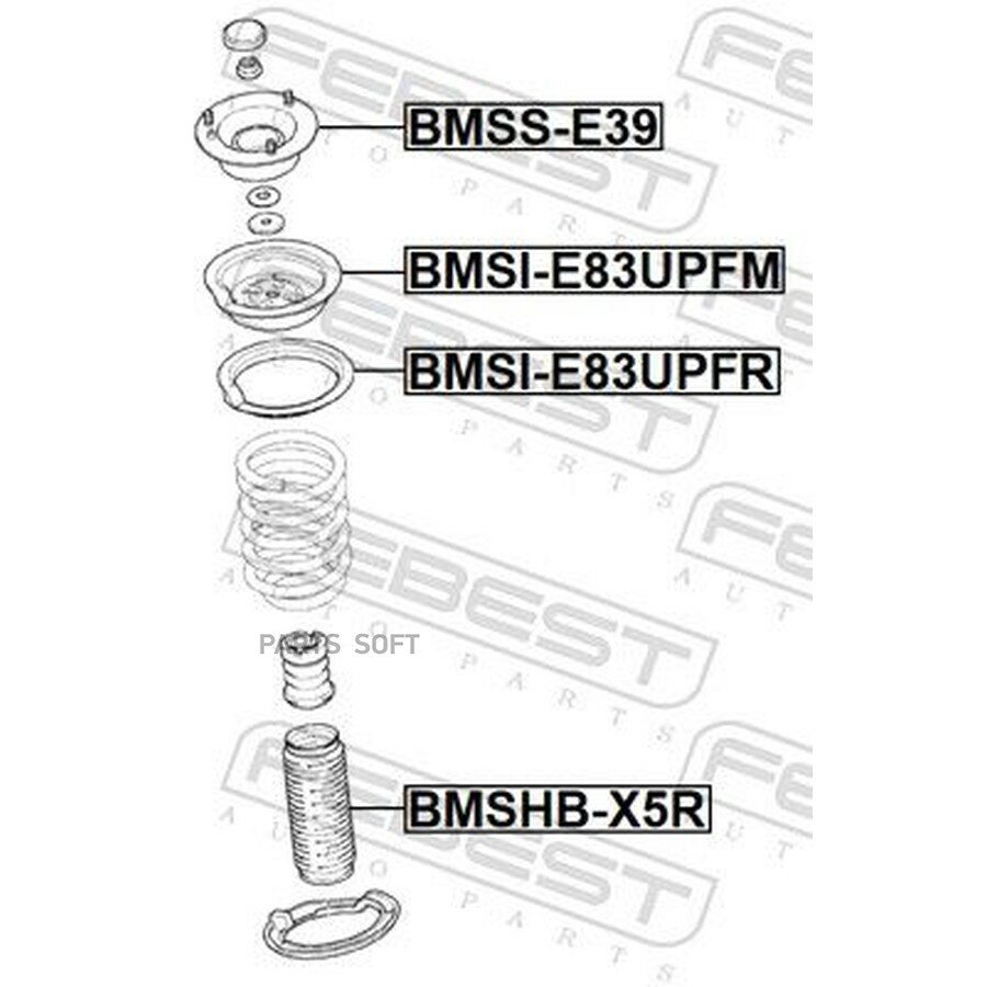FEBEST BMSIE83UPFM FEBEST BMSI-E83UPFM проставка передней пружины верхняя BMW 3 E90 LCI 2007-2011 [ECE] BMSI-E83UPFM