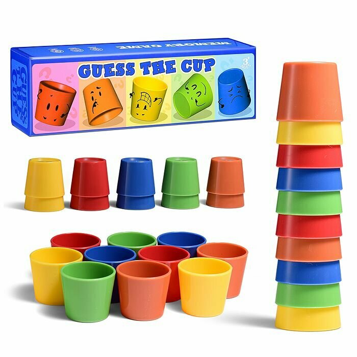 Игра развивающая Oubaoloon Стаканчики, 4.5х4.5х4 см, пластиковые, 10 шт D2193