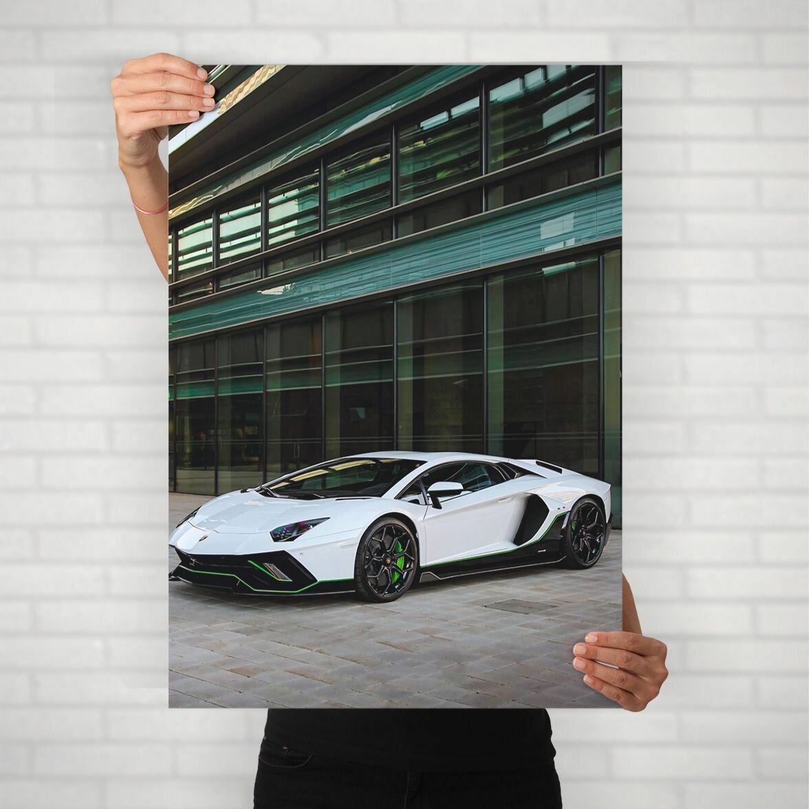 Плакат на стену для интерьера Спорткар (Lamborghini Aventador 10) - Постер по спортивным гоночным машинам автомобилям формата А1 (60x84 см)