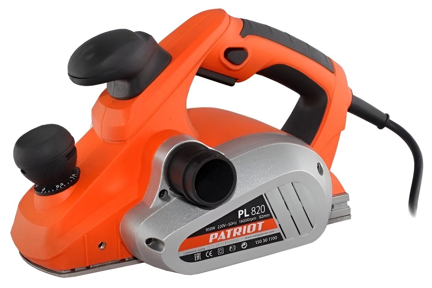 Рубанок Patriot PL 820 orange, выброс опилок в обе стороны, 950 Вт