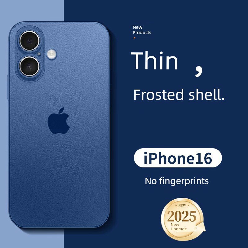 Чехол для iPhone 14 полупрозрачный синий, импортный материал, ультратонкий, охлаждение, ощущение голого телефона