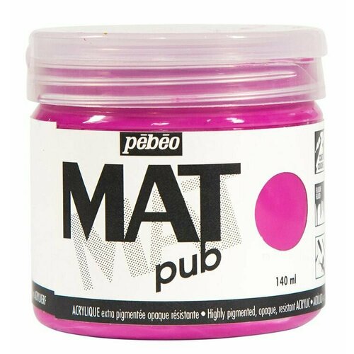фото Краска акриловая pebeo экстра матовая mat pub №1 (розовый тирин), 140 мл