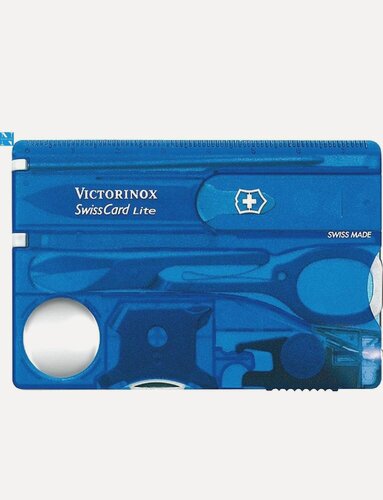 Изображение товара Швейцарская карточка VICTORINOX SwissCard Lite 0.7322. T2, 13 функций, полупрозрачная синяя