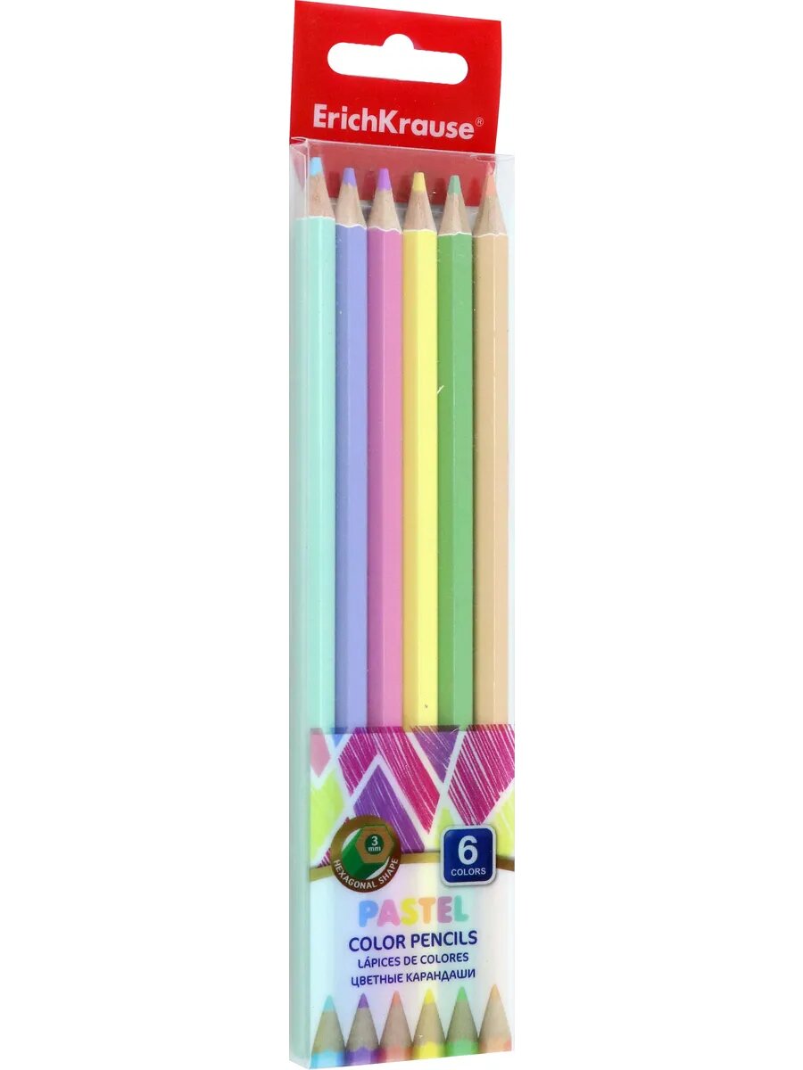 Карандаши шестигранные Inspiration Pastel, 6 цветов