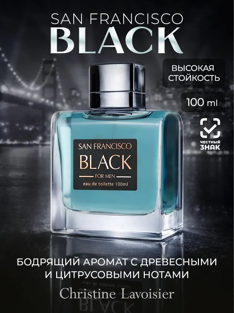 Духи мужские стойкие San Francisco Black парфюм мужской подарок мужчине на праздник