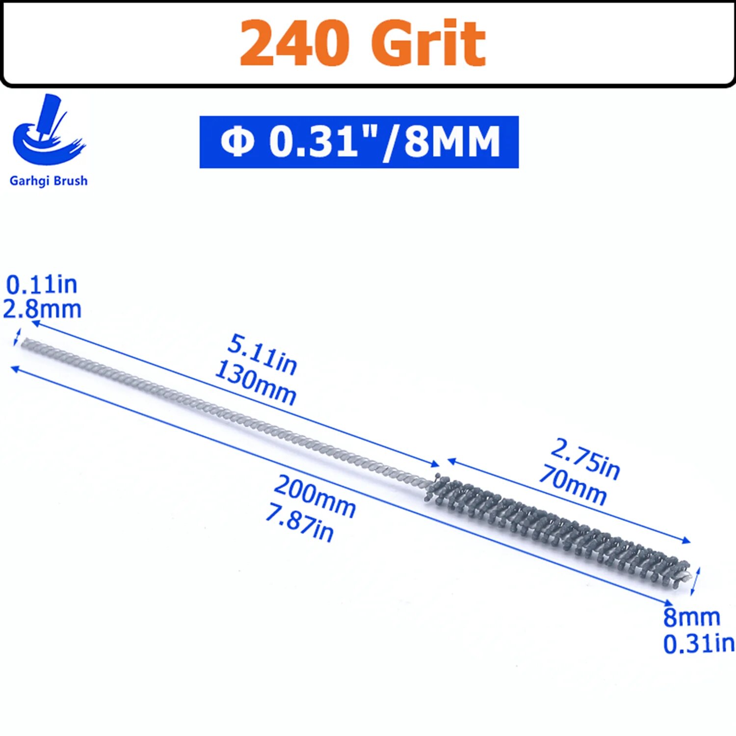 Garhgi Щетка абразивная точечная 240 Grit, 8mm