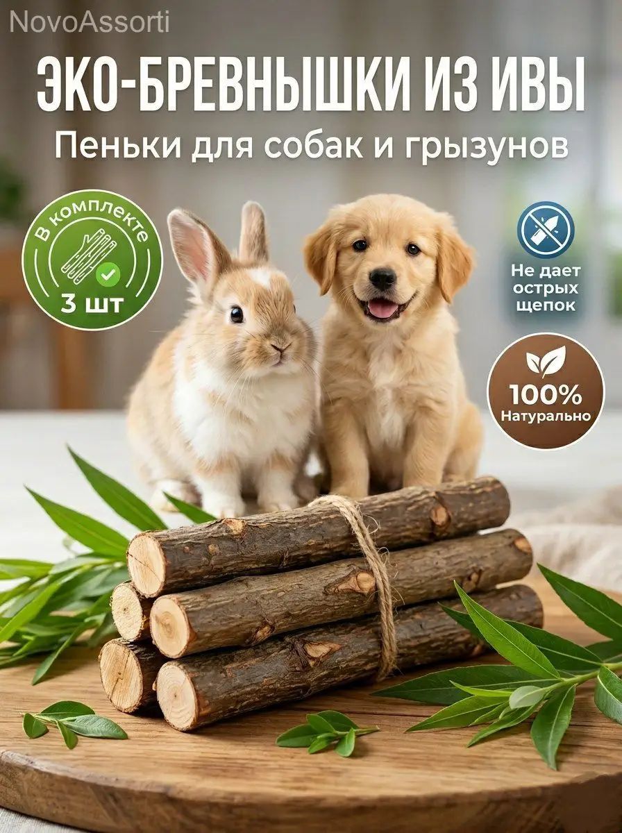 Толстые ветки для грызунов и палочки для собак, пеньки из ивы для кроликов и шиншилл, деревянная игрушка погрызушка для маленьких собак, лакомство для зубов.