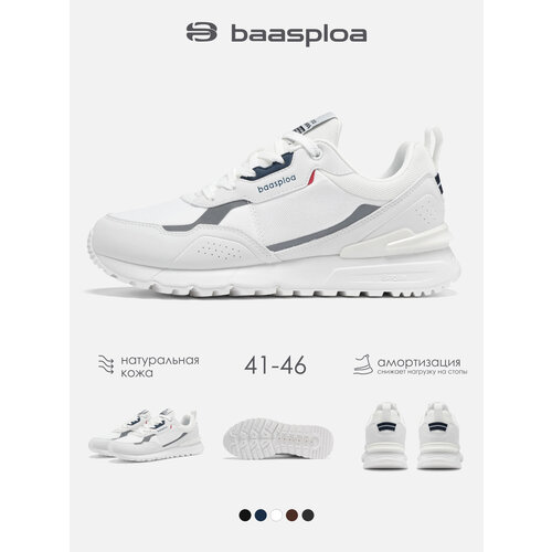 фото Кроссовки baasploa vintage running, полнота 6 (ru)/ на среднюю стопу, размер 42, белый