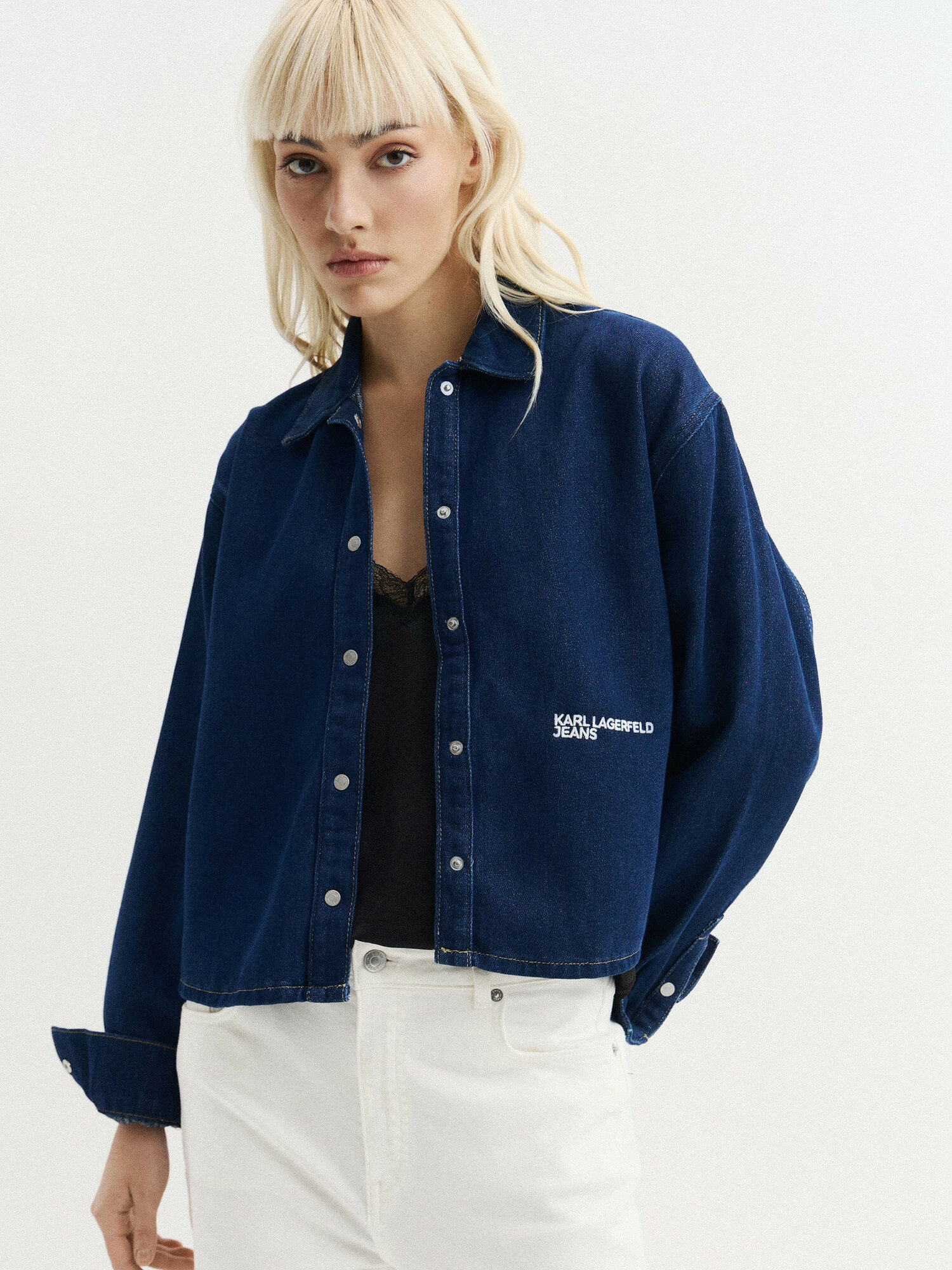 Рубашка KARL LAGERFELD JEANS, размер M, голубой