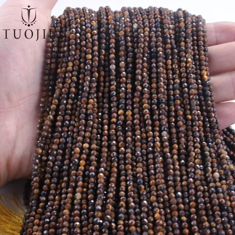 Бусины из мохового агата, амазонита и лабрадорита 3 Коричневый, 2-2.5mm(175pcs), 40Tiger eye level 1
