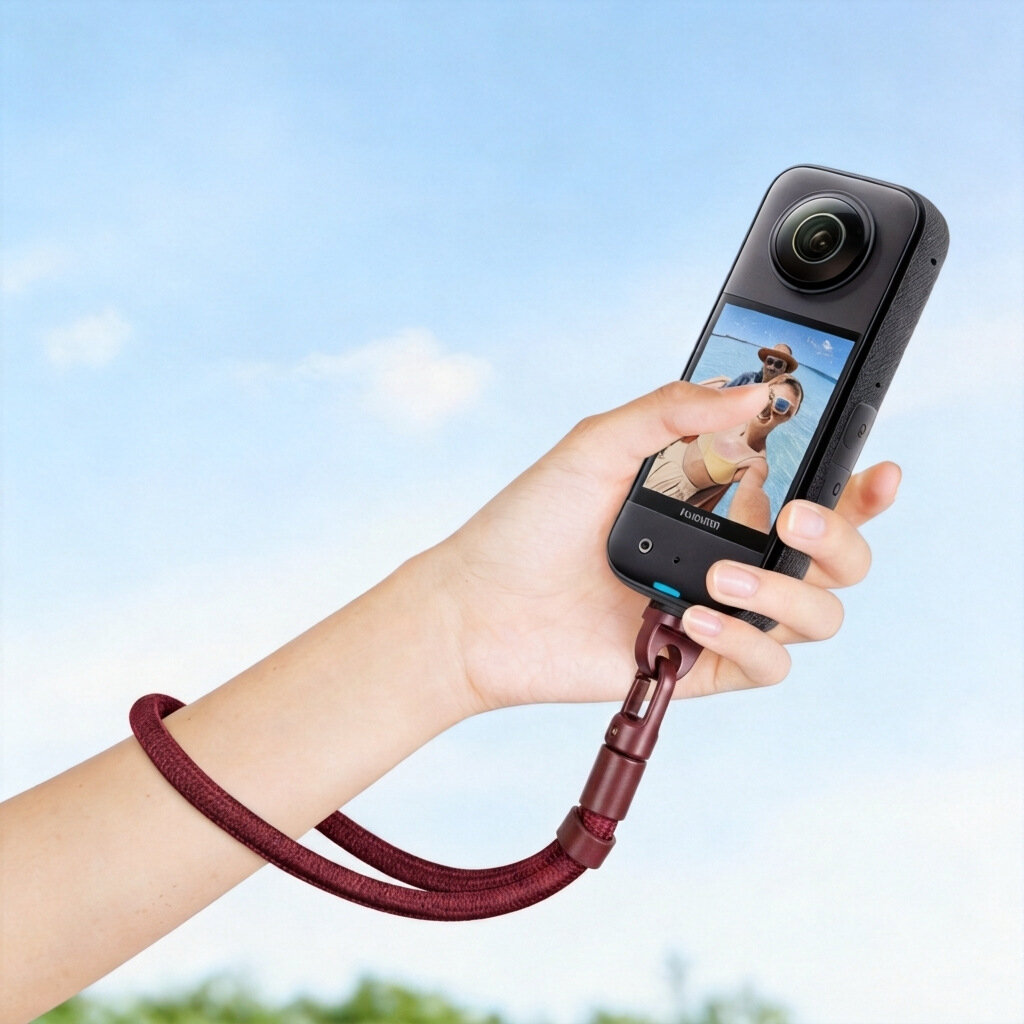 Запястный ремешок для DJI Pocket 3, ремешок на шею с винтом, бордовый аксессуар