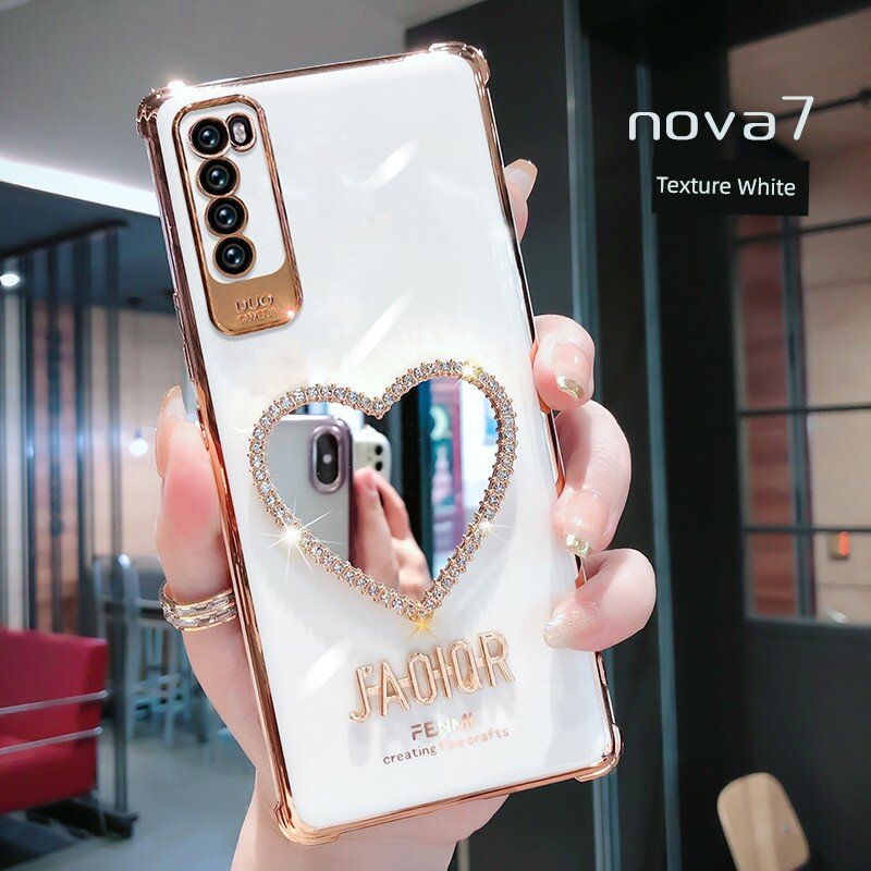 Силиконовый чехол для Huawei nova 7 с защитой от ударов и полным покрытием объектива, матовый белый цвет