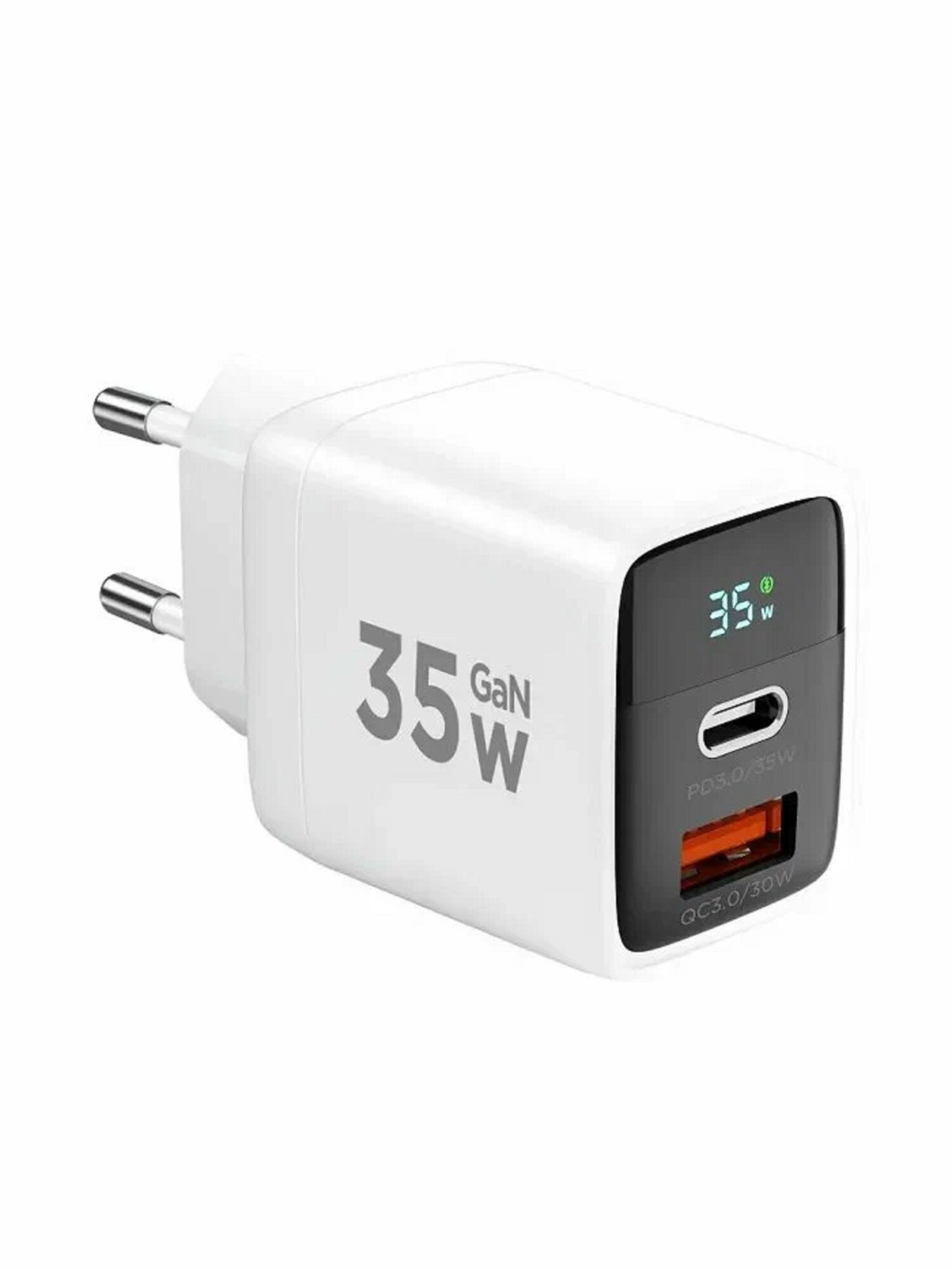 Зарядное устройство Cablexpert GaN MP3A-PC-52, 35 Вт, с дисплеем, QC4.0, PD3.0