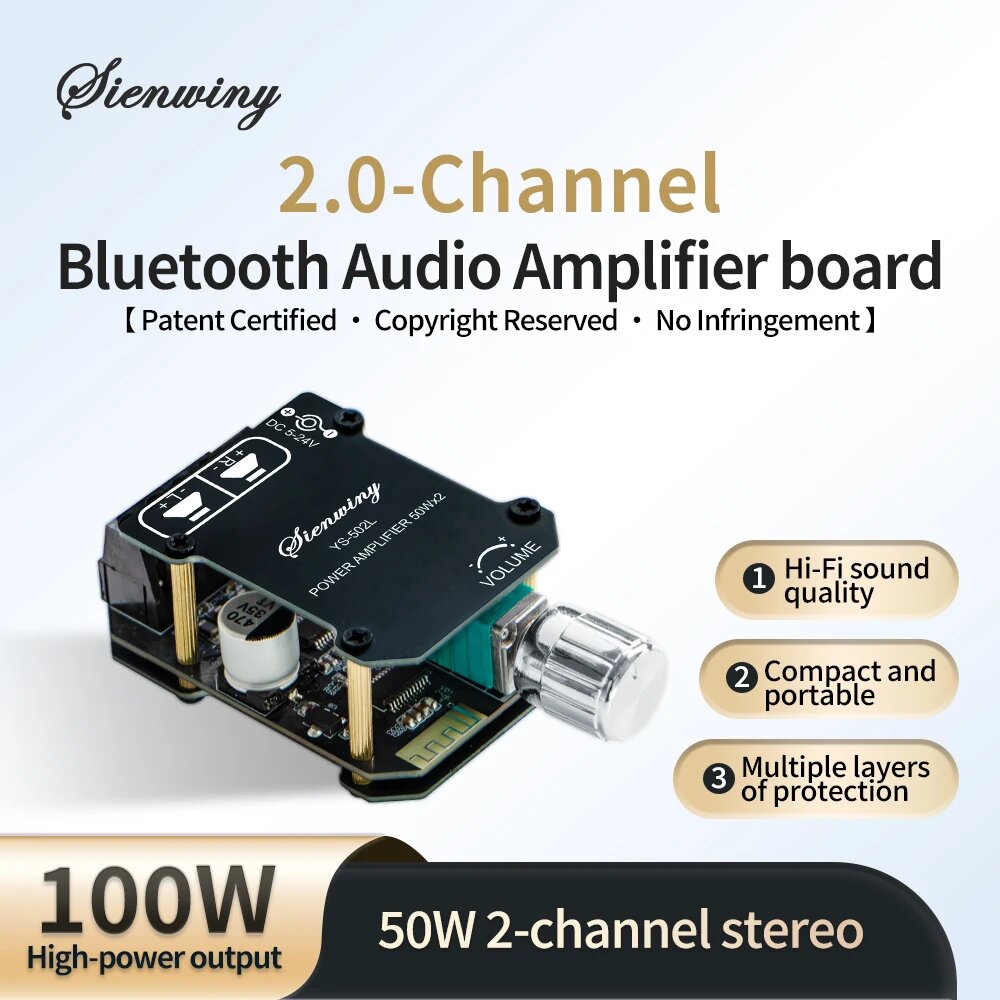 Цифровой аудиоусилитель KEBIDU 2.1 200 Вт Bluetooth Single knob 100W