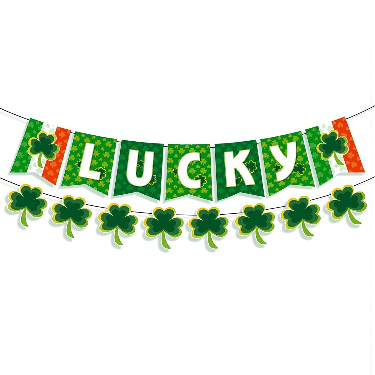 Украшения для домашней вечеринки ко Дню Святого Патрика баннер Lucky гирлянды шары подвески для зоны отдыха комнаты, Флаг Святого Патрика