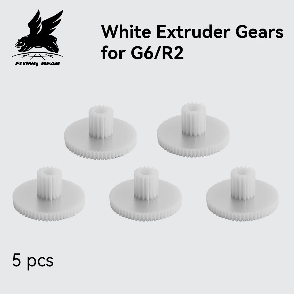 Белые шестерни экструдера Flying Bear G6/R2 (5 шт.)