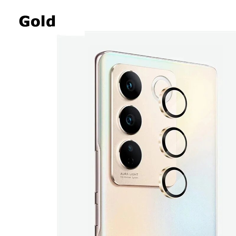 Защитное кольцо для камеры vivo S16 S16e V27 V27e V25e Pro Белый, Gold, S16 (S16 Pro)