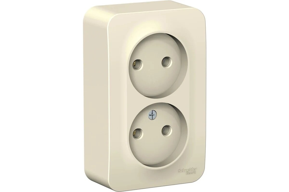 Розетка двухместная молочная Systeme Electric Blanca без заземления без шторок 16А, 250В, изолир. Пластина (2шт) (2 шт)