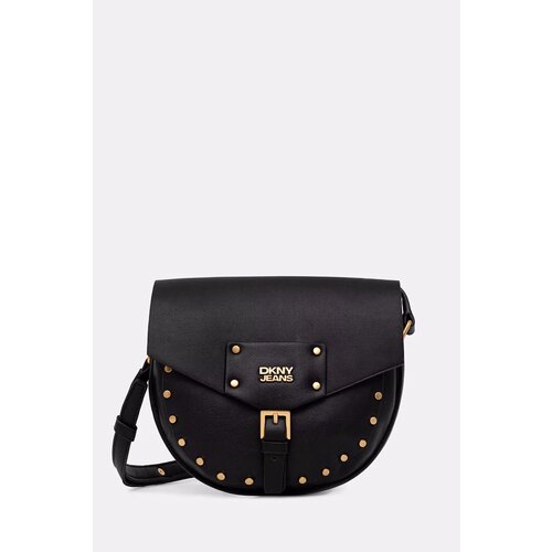 Сумка кросс-боди DKNY Payton, фактура гладкая, черный/золотой