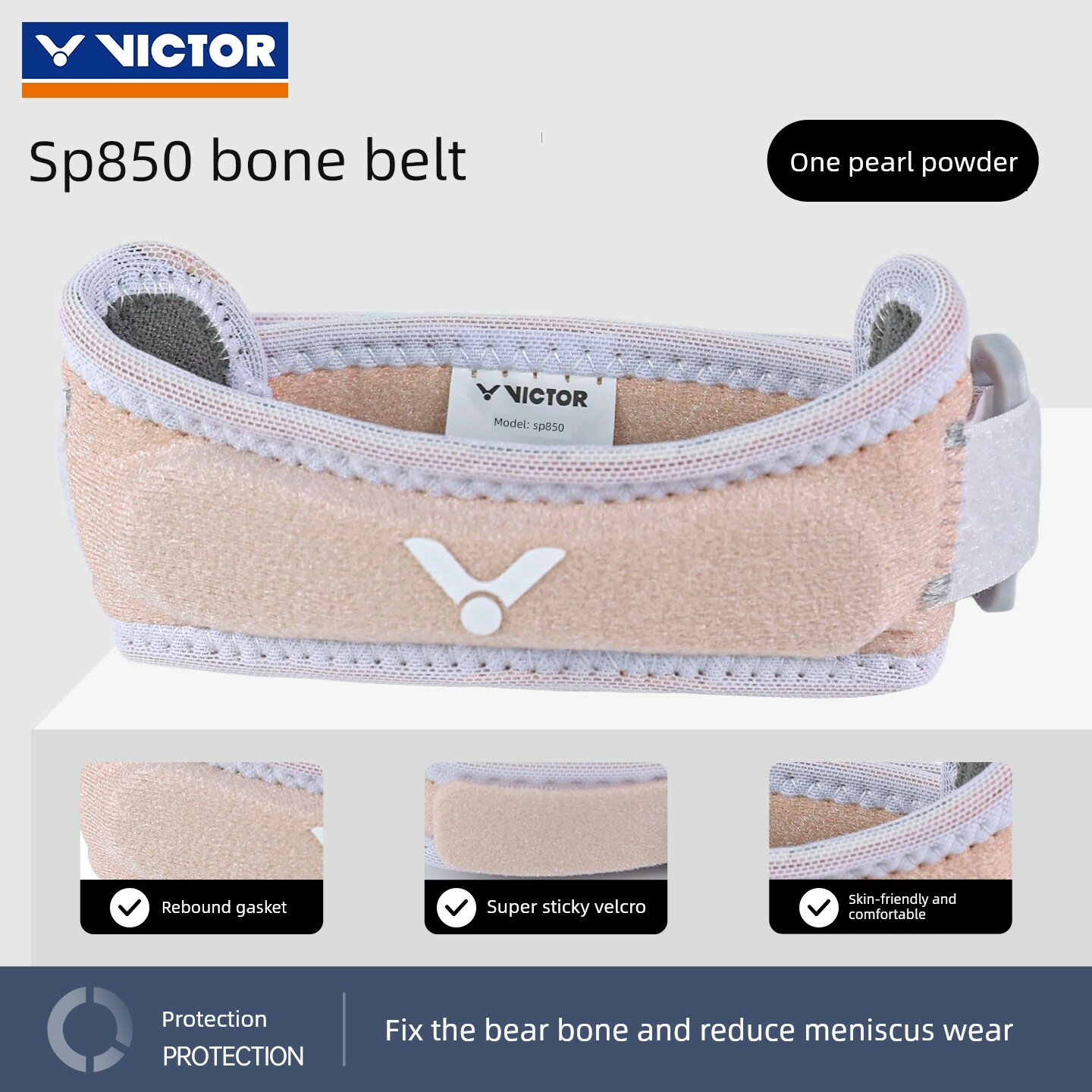 VICTOR SP850 Коленный браслет с поддержкой надколенника для бадминтона, компрессионная поддержка, защита от травм -