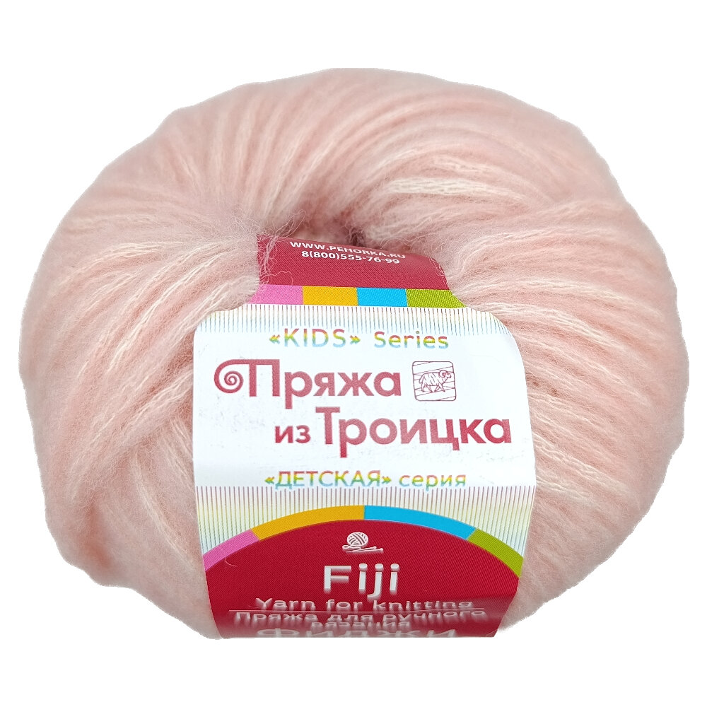 Пряжа для вязания ТКФ Фиджи 352 розовый нектар 50 гр/95 м 20% мериносовая шерсть, 60% хлопок, 20% акрил