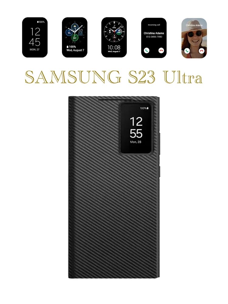 Samsung Чехол чехол-кошелек Smart View для Samsung Galaxy S23 Ultra