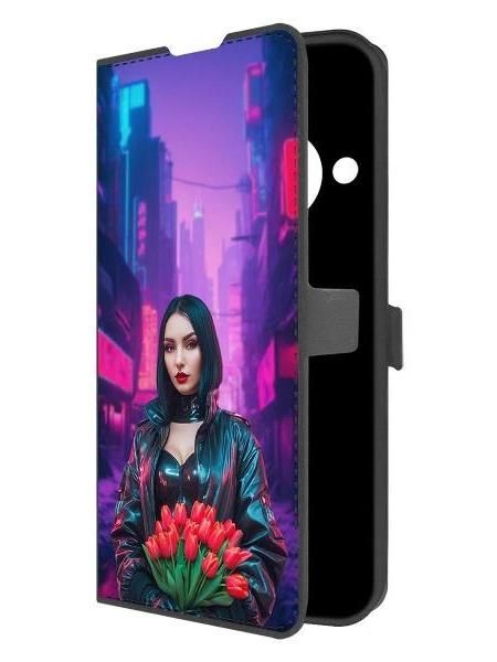 Чехол для смартфона, телефона Krutoff Eco Book для Honor Magic 5 Lite Киберпанк-весна
