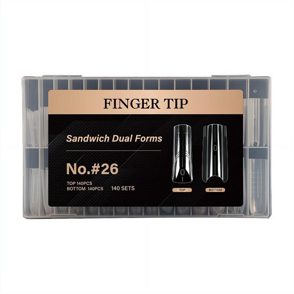FINGER TIP Форма для наращивания ногтей, сэндвич, прозрачный пластик, 280 шт
