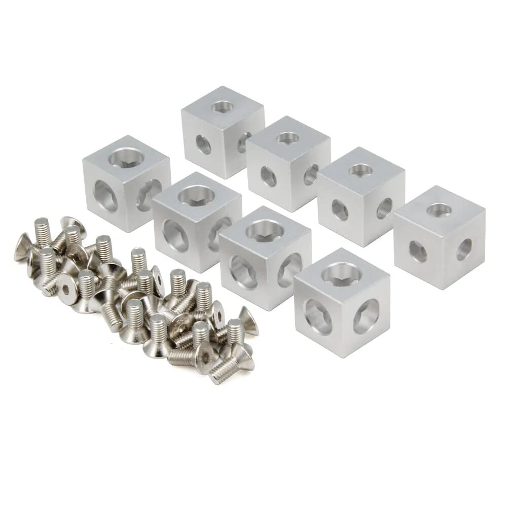 Алюминиевые кубы-кронштейны 2020, 8 шт, Type B-silver Set